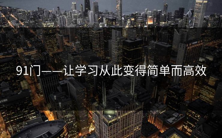 91门——让学习从此变得简单而高效 91门——让学习从此变得简单而高效