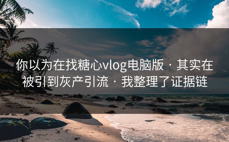你以为在找糖心vlog电脑版 · 其实在被引到灰产引流 · 我整理了证据链